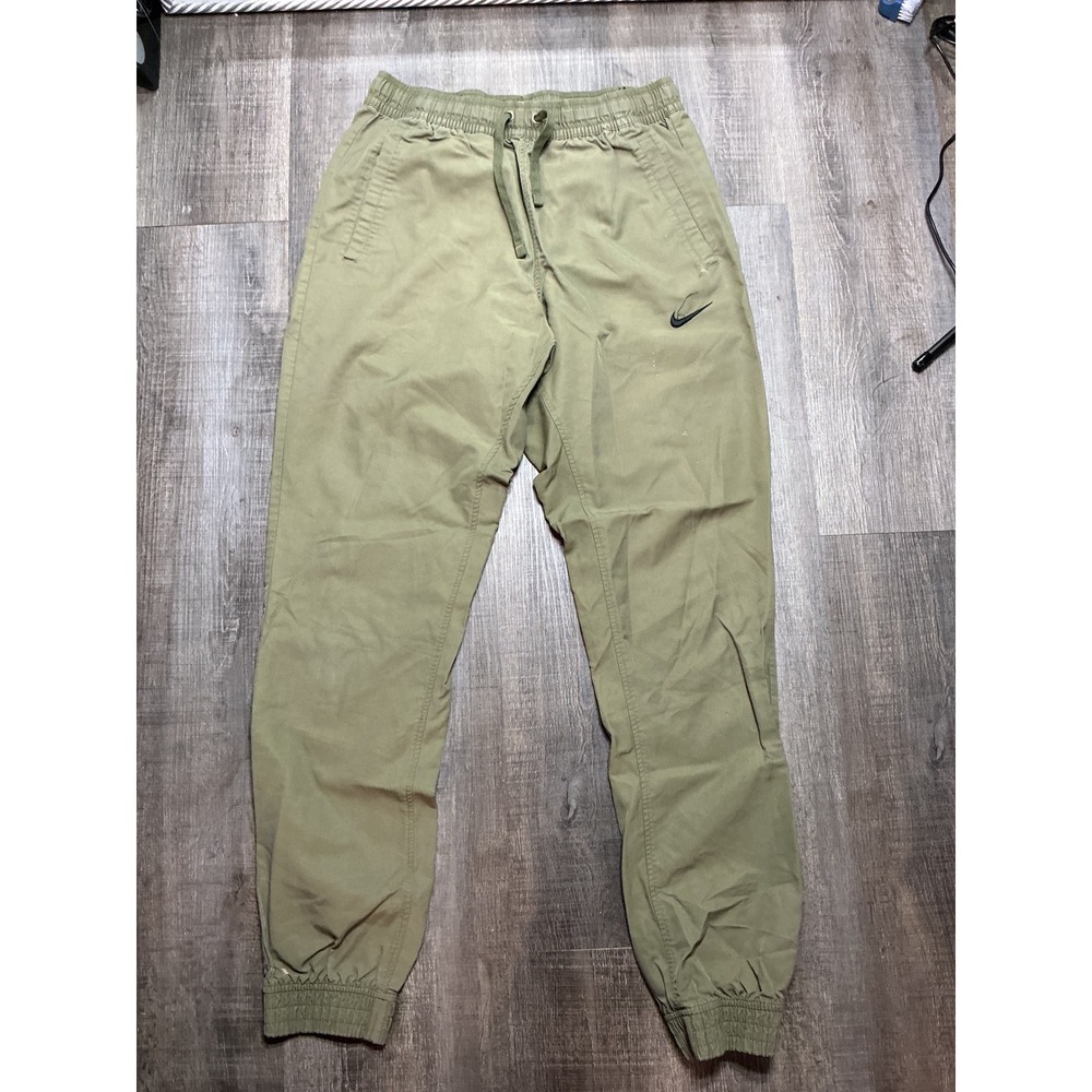 Nike Mens Sportswear Jogger Pants Olive Green Khaki Elastic Waist Size M